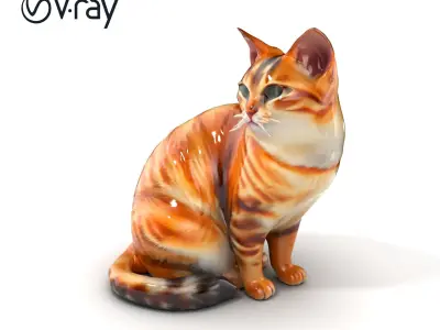 Realistic Domestic Cat 3D Model Pack Low-poly 3D model
