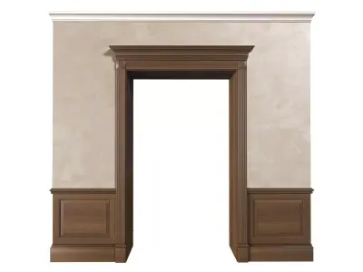  Wood Doorway Door Portal wall Paneling 3D model