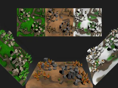 Cartoon Level Design Environments Low-poly 3D model