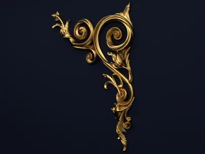 Classic decor ornament v-3D model 51 3D model