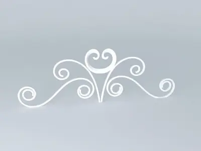 decor silver scroll design Free 3D model