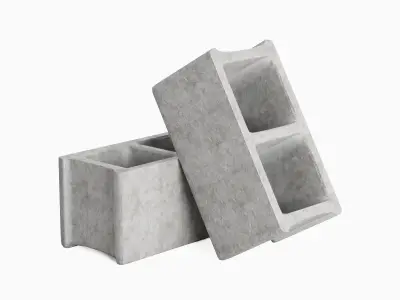 Concrete Construction Blocks 03 Low-poly 3D model