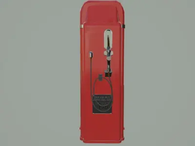 Retro Gas pump Low-poly 3D model