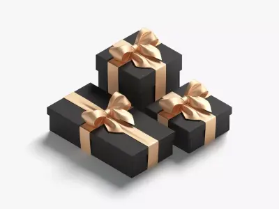Gift boxes set - 3 box shapes Low-poly 3D model
