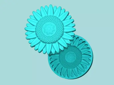 Sunflower 08 - Silicone Mold Maker - Template 3D print model