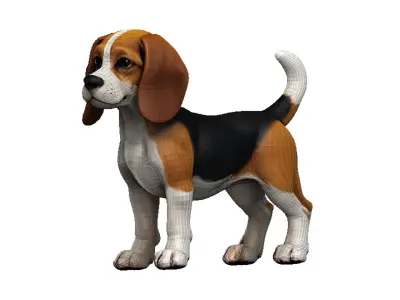 Beagle Low-poly 3D model