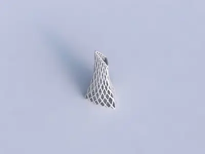 Vase grounded tipping triangle with diagonal grid lattice 3D print model purchase