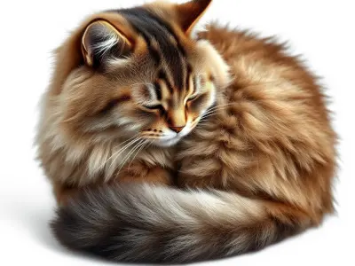 Fluffy Cat D Model Pack with Realistic Fur Detail Low-poly 3D model