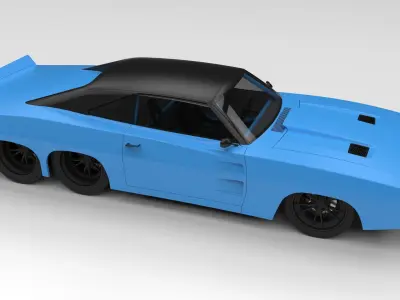 Dodge Charger six-wheeled concept 3D model
