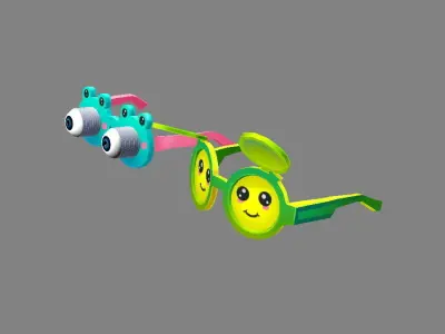 Cartoon glasses for children Low-poly 3D model