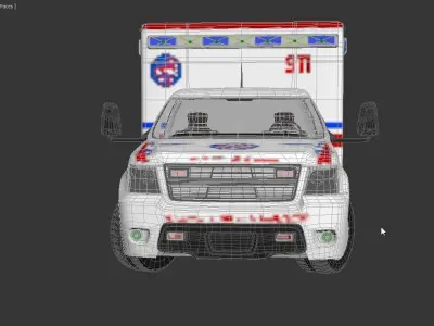 Emergency Ambulance Truck 2in1 vehicle car 3D model