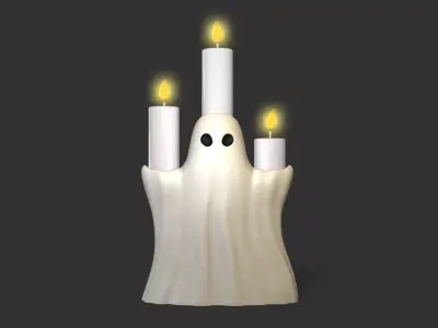Cute Ghost Candlestick - Halloween Decoration Tool 3D print model