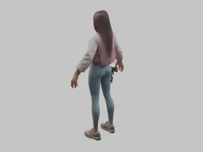 Female Character Model Low-poly 3D model