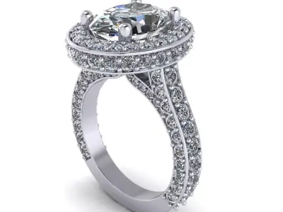 Halo Solid Love Woman Wedding Ring 3D print model