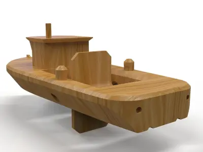 RUBBER BAND BOAT TOY 3D print model