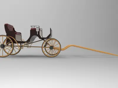Carriage horse drawn 3D model