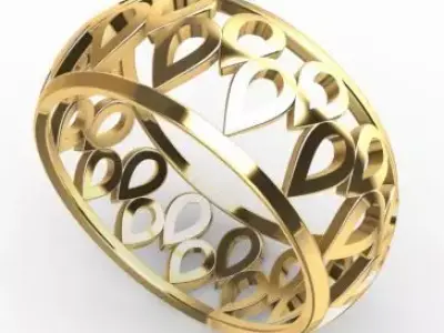 Patterned Ring 3D model Texture 3D print model purchase