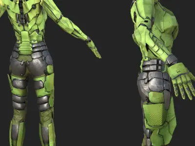 scifi fem unit2 unreal engine 4 asset  Low-poly 3D model
