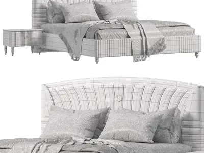 Mercan Luxury Bed By Evgor Collection 3D model
