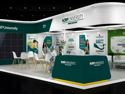 10mtr x 9mtr expo stall 2side open Exhibition Stand Design  Low-poly 3D model