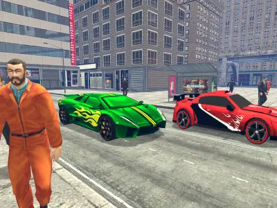 Stylized City Street Scene with PBR Textures Racing Car Pack Low-poly 3D model