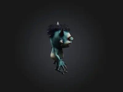 Little Scary Monster  Low-poly 3D model