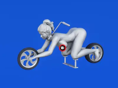 Girl Harley Davidson 3D print model