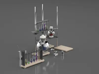 Chemical Laboratory Utensils and Equipment 3D model