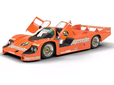 Porsche 956 Group C Brun 1982 Jagermeister Racing HQ 3d model  3D model