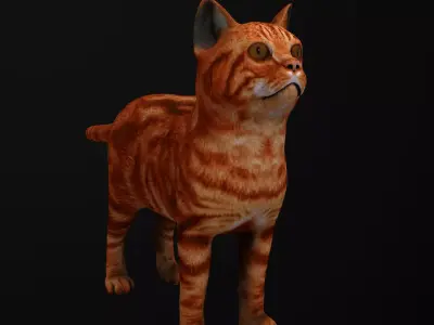 Cat 3D model orange tabby Low-poly 3D model