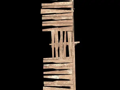 Wooden Platform - PBR - Textured Low-poly 3D model