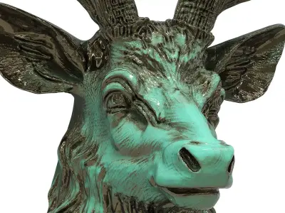 Bust of a Deer Low-poly 3D model