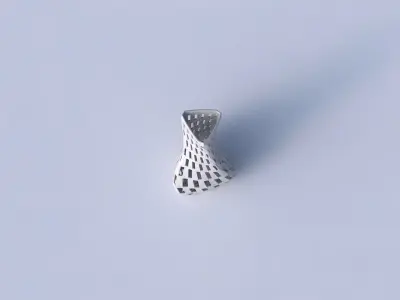 Vase twist puffy triangle with checker grid lattice 3D print model