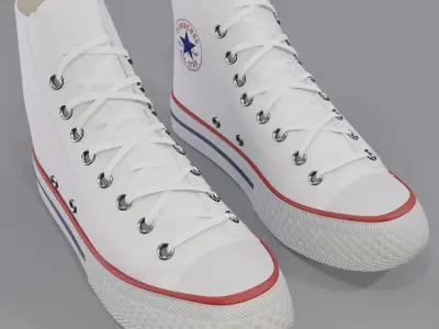 Basketball Leather Shoes Converse All Star White 3D model