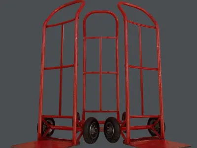 HandTrolley - Low Poly - Game ready hand truck Low-poly 3D model