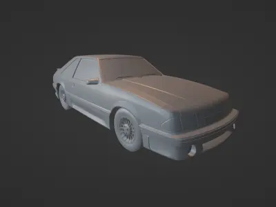 1980s Muscle Car Low-poly 3D model
