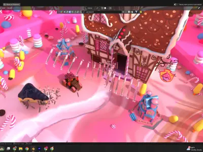 candy land liquid lipstick animation Low-poly 3D model