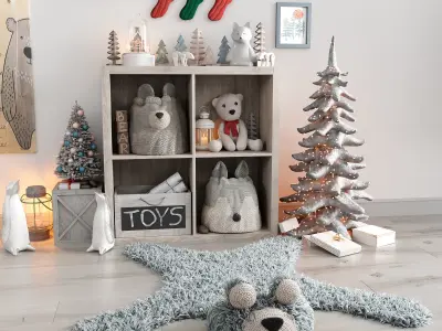 Christmas and New Year decor set for nursery 3D model