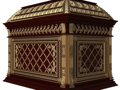 Chest 08 Red Low-poly 3D model