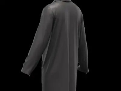 Male long jacket 3D model