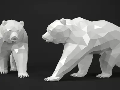 WILD BEAR Low-poly Low-poly 3D model