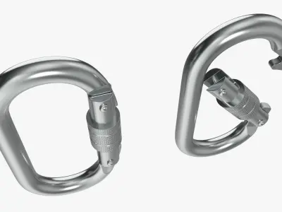 Climbing carabiners oval shape 3D model