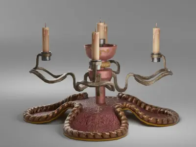 Decorative Dining Candle - PBR Game Ready Baked Low-poly 3D model