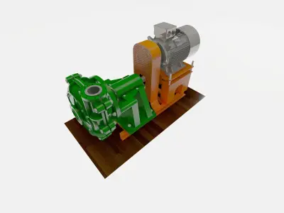 Warman 4 to 3Inch Pump High Quality 3D for Manufacturing  Piping Low-poly 3D model