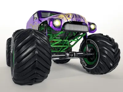 Monster Truck version 2 Low-poly 3D model