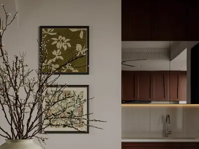 Eclectic medieval living and dining room interior 3D model