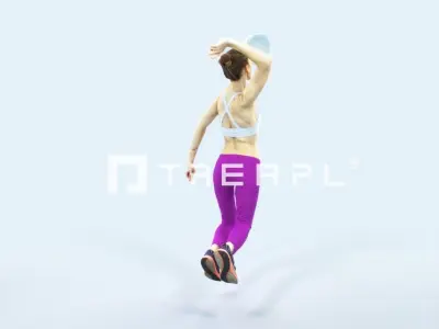 Beauty 17H Jumping Smashing Sports Volleyball Woman Low-poly 3D model