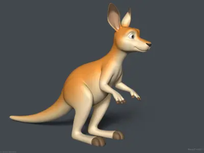 Stylized Cartoon Kangaroo 3D model