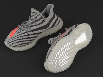Adidas Yeeze Boost 350 Sneakers Gray 3D model