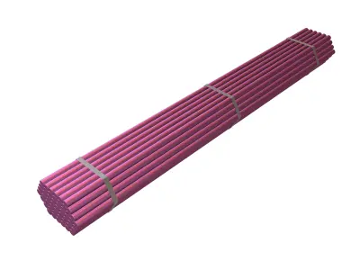 Steel Round Bars v1 004 Low-poly 3D model
